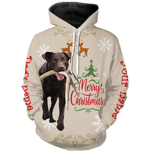 Load image into Gallery viewer, Christmas Chocolate Labrador Retriever Hunting Dog Custom Name Shirts, Gifts for Hunters FSD4611