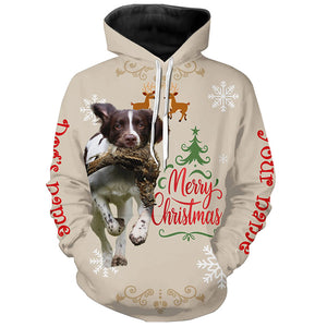 Christmas English Springer Spaniel Hunting Dog Custom Name Shirts, Gifts for Hunters FSD4614