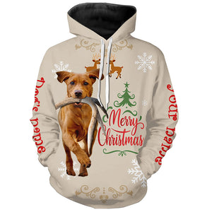 Christmas Fox Red Labrador Retriever Hunting Dog Custom Name Shirts, Gifts for Hunters FSD4616