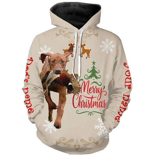 Christmas Vizsla Hunting Dog Custom Name Shirts, Gifts for Hunters FSD4617