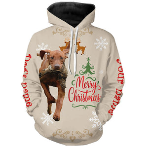 Christmas Vizsla Hunting Dog Custom Name Shirts, Gifts for Hunters FSD4617