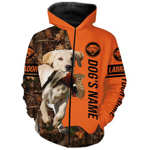 Load image into Gallery viewer, Pheasant Hunting with Dogs Yellow Labs Customize Name Shirts for Bird Hunter, Labrador Retriever shirt FSD4028