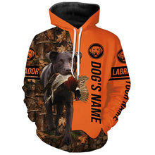 Load image into Gallery viewer, Pheasant Hunting with Dogs Chocolate Labs Customize Name Shirts for Bird Hunter, Labrador Retriever shirt FSD4029