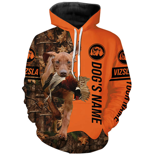 Pheasant Hunting with Dogs Vizsla customize Name Shirts for Bird Hunter, Vizsla dog shirt FSD4032