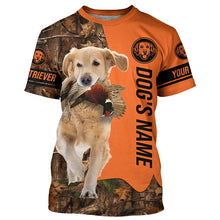 Load image into Gallery viewer, Pheasant Hunting with Dog Golden Retriever customize Name Shirts for Bird Hunter, Retriever shirt FSD4035