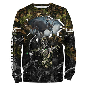 Deer Hunting Grim Reaper Camouflage Shirts for Deer Hunters, Personalized Hunting Shirts FSD761