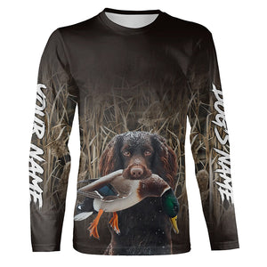 Duck Hunting Waterfowl Camo Boykin Spaniel Dog Shirts, Personalized Duck Hunting clothes FSD4545