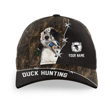 Load image into Gallery viewer, Duck Hunting Hat Waterfowl Camo with many Duck Hunting Dogs to choose from, Personalized  Duck Hunting Hat FSD4210