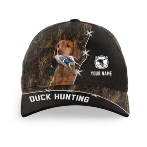 Duck Hunting Hat Waterfowl Camo with many Duck Hunting Dogs to choose from, Personalized  Duck Hunting Hat FSD4210