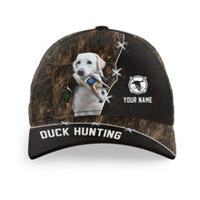 Load image into Gallery viewer, Duck Hunting Hat Waterfowl Camo with many Duck Hunting Dogs to choose from, Personalized  Duck Hunting Hat FSD4210