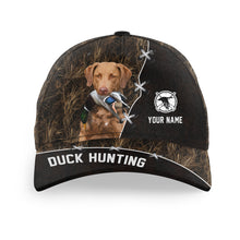 Load image into Gallery viewer, Duck Hunting Hat Waterfowl Camo with many Duck Hunting Dogs to choose from, Personalized  Duck Hunting Hat FSD4210