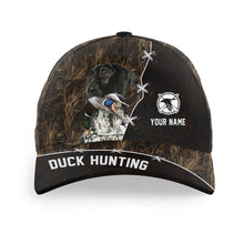 Load image into Gallery viewer, Duck Hunting Hat Waterfowl Camo with many Duck Hunting Dogs to choose from, Personalized  Duck Hunting Hat FSD4210