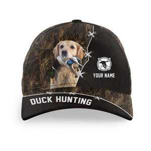 Duck Hunting Hat Waterfowl Camo with many Duck Hunting Dogs to choose from, Personalized  Duck Hunting Hat FSD4210