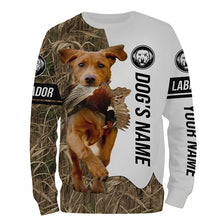 Load image into Gallery viewer, Pheasant Hunting with Fox Red Labrador Retriever Dog Custom Name Camo Full Printing Shirts, Fox Red Lab Hunting Dog FSD2678