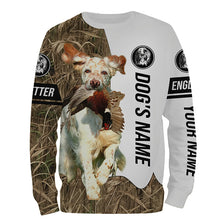 Load image into Gallery viewer, Pheasant Hunting with Llewellin English Setter Dog (Orange belton) Custom Name Camo Full Printing Shirts, Hoodie FSD2683