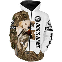 Load image into Gallery viewer, Pheasant Hunting with Yellow Labrador Retriever Custom Name Camo Full Printing Shirts, Hoodie FSD2685