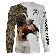 Load image into Gallery viewer, Pheasant Hunting With Dog English Springer Spaniel Custom Name All Over Printed Shirts - Personalized Hunting Gifts FSD1919