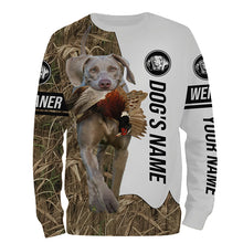 Load image into Gallery viewer, Pheasant Hunting with Dog Weimaraner Custom Name Camo Full Printing Shirts, Hoodie FSD2694