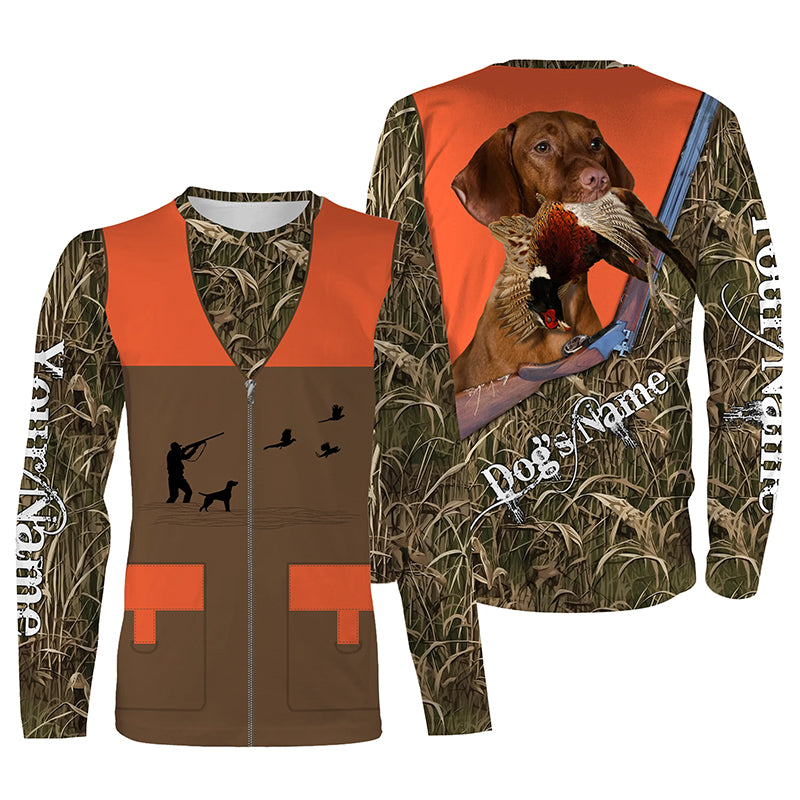 Vizsla Pheasant hunting Dog Custom name all over print Vest Shirts for Pheasant hunter, Bird hunter FSD3993