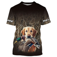 Load image into Gallery viewer, Duck Hunting Waterfowl Camo Golden Retriever Dog Shirts, Personalized Duck Hunting clothes FSD4540