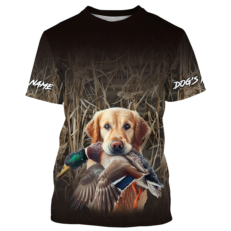 Duck Hunting Waterfowl Camo Golden Retriever Dog Shirts, Personalized Duck Hunting clothes FSD4540