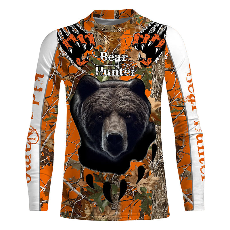 Bear Hunting orange Camouflage custom Name all over print Shirts, Bear hunting Shirt, gift for Hunter FSD228