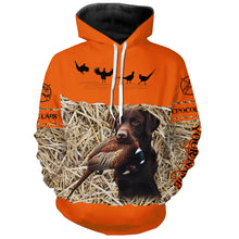 Load image into Gallery viewer, Pheasant Hunting Blaze Orange color Custom name Shirts with Hunting Dogs, Pheasant Hunting clothing FSD4547