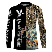 Load image into Gallery viewer, Duck Hunting Waterfowl Camo Custom Name Shirts for Men and Kid, Personalized Duck hunters gifts FSD373