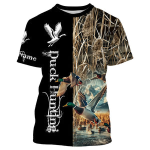 Duck Hunting Waterfowl Camo Custom Name Shirts for Men and Kid, Personalized Duck hunters gifts FSD373