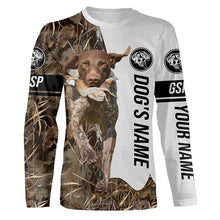 Load image into Gallery viewer, Quail Hunting with German Shorthaired Pointer GSP Custom Name Camo Full Printing Shirts, Hunting Gifts FSD3606