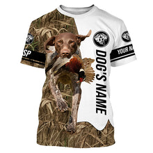 Load image into Gallery viewer, Pheasant Hunting with German Shorthaired Pointer GSP Custom Name Camo Full Printing Shirts, Hunting Gifts FSD2711