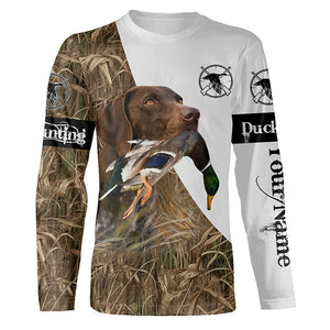 Duck hunting with dog german shorthaired pointer Custom Name 3D All over print Shirt, Hoodie Personalized gifts ideas for Duck hunter FSD2712