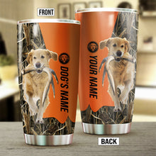 Load image into Gallery viewer, Golden Retriever Birds &amp; Deer shed Hunting Dog Custom name Stainless Steel Tumbler Cup FSD4322