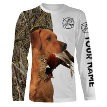 Load image into Gallery viewer, Pheasant Hunting With Dog Fox Red Labrador Custom Name 3D Full Printing Shirts For Men Women - Personalized Hunting Gifts FSD2724