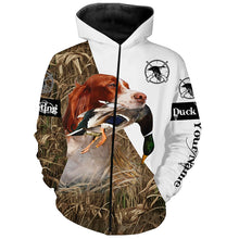 Load image into Gallery viewer, Duck hunting with Liver belton English Setter Custom Name 3D All over print Shirt, Hoodie - Personalized Hunting Gifts FSD2736