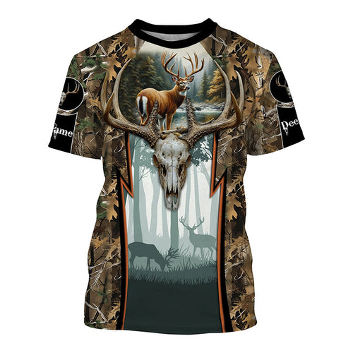 Whitetail Deer hunting camouflage custom Name all over print Shirts, Deer hunting gifts FSD1080