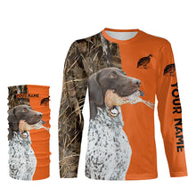 Load image into Gallery viewer, Quail hunting with German Shorthaired Pointer custom bird hunting shirts, Pointing dog hunting gifts FSD3733