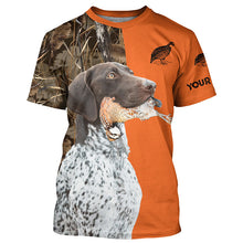 Load image into Gallery viewer, Quail hunting with German Shorthaired Pointer custom bird hunting shirts, Pointing dog hunting gifts FSD3733