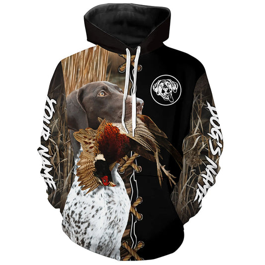 German Shorthaired Pointer Hunting Dog Custom Name Hoodie Shirt for Hunter FSD4684