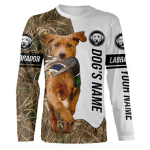 Load image into Gallery viewer, Duck Hunting with Fox Red Labrador Retriever Dog Custom Name Camo Full Printing Shirts, Hoodie FSD3509