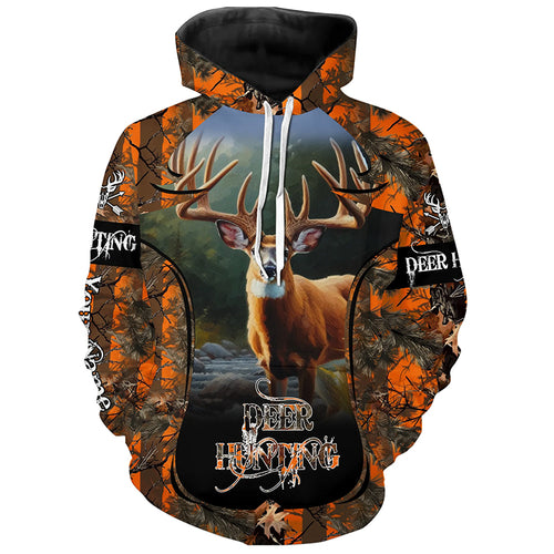 Best Whitetail Deer hunting Orange camo custom name 3D All over print Shirts Personalized gift for Hunters FSD2094