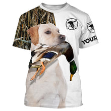 Load image into Gallery viewer, Duck Hunting with white Lab dog Custom Name 3D All Over Print Shirt - Labrador Retriever Hunting Gifts FSD3748