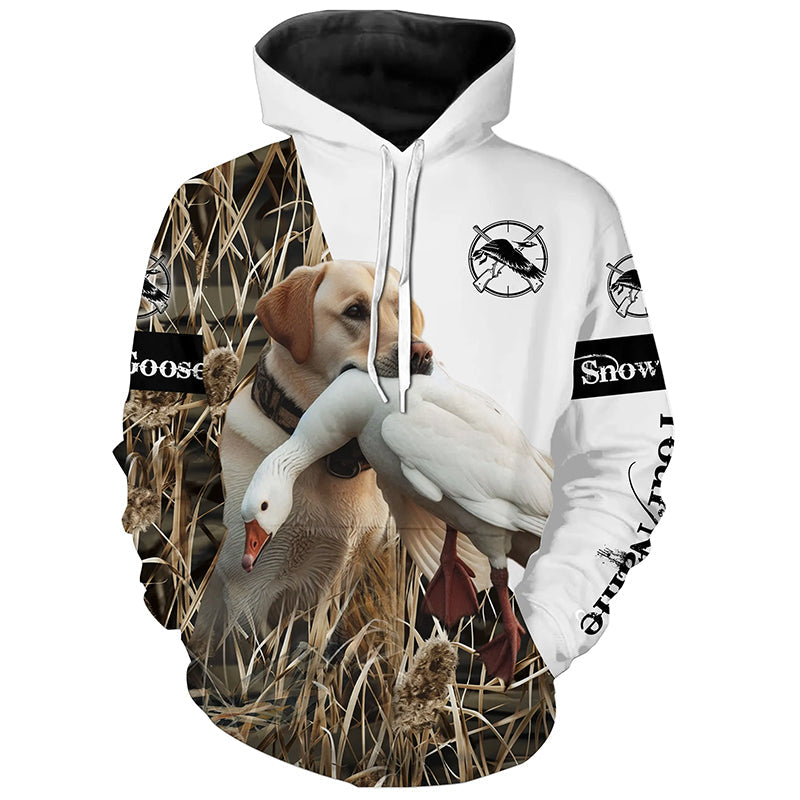 Snow Goose hunting with dog yellow labrador Custom Name All over print Shirt, Hunting gift ideas FSD1968