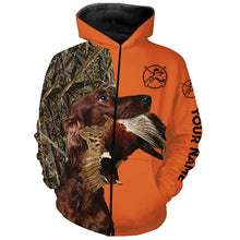 Load image into Gallery viewer, Pheasant hunting with red Irish setter Dogs Customize name 3D All over print Shirts FSD3757