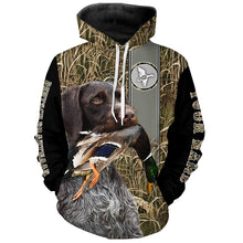 Load image into Gallery viewer, Deutsch Drahthaar Duck hunting waterfowl camo Shirts, duck hunting hoodie, Duck hunting Gifts FSD3352