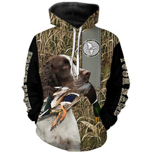 Load image into Gallery viewer, Duck hunting English Springer spaniel custom camo Shirts, duck hunting hoodie, Duck hunting Gifts FSD3353