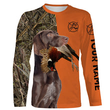 Load image into Gallery viewer, Pheasant hunting with solid liver gsp German Shorthaired Pointer Customize Name full printing Shirts FSD3761