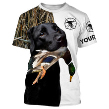 Load image into Gallery viewer, Duck hunting with Black lab custom Name 3D All over print shirt, hoodie, long sleeves Hunting gifts FSD437