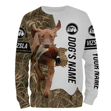 Load image into Gallery viewer, Pheasant Hunting with Vizsla Dog Custom Name Camo Full Printing Shirts, Vizsla Hunting Partner - FSD2769