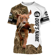 Load image into Gallery viewer, Pheasant Hunting with Vizsla Dog Custom Name Camo Full Printing Shirts, Vizsla Hunting Partner - FSD2769